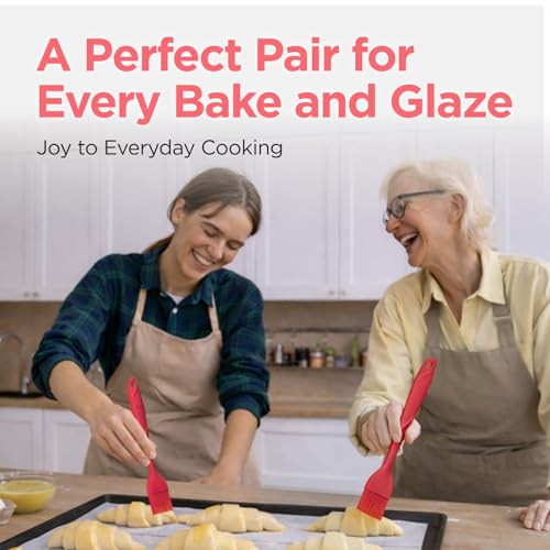Kitchen Mama WaltzGrip Platinum Silicone Basting Pastry Brush, Red - color: Red