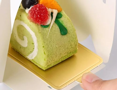 YYaaloa 100pcs Mini Rectangular Golden Cake Boards Mousse Cupcake Base Paper Plates Rectangular Dessert Board Base for Cake DIY, Baking Dessert Party Wedding Birthday (Rectangular, 100pcs) - color: Rectangular, size: 100pcs