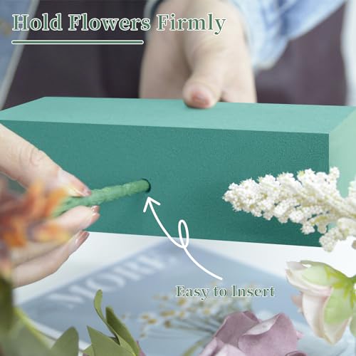 SupKing Floral Foams Blocks 4Pcs (7" L x 3.5" W x 2.1''H) Green Wet Dry Flower Foam Bricks Large Florist Plant Foam for Artificial and Fresh Flower Arrangement - size: 7 inch