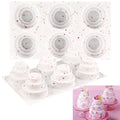 Sakolla 2 Pack 3 Tier Mini Cake Molds, 6 Cavity Silicone Cake Molds for Baking Cake Pop, Cakesicle, Brownie and Mousse (Confetti) - size: Mini Cake Molds/2 Pcs