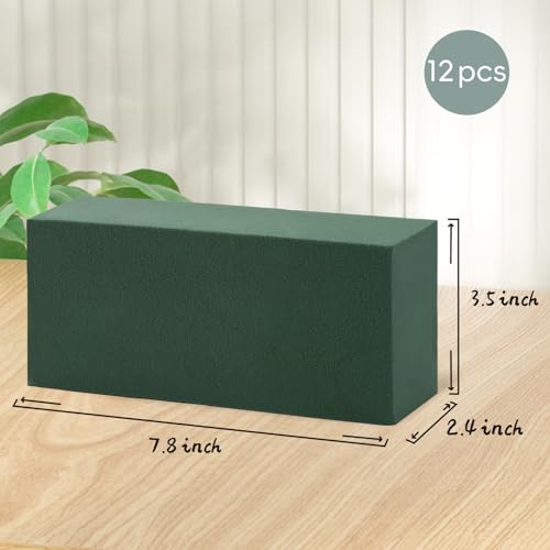 Tunnkit 12 Pcs Wet & Dry Floral Foam Blocks, 7.8" L x 3.5" W x 2.4" H