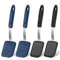 Gejoy 4 Pcs Silicone Turner Nonstick Flexible, Blue, Gray - color: Blue, Gray