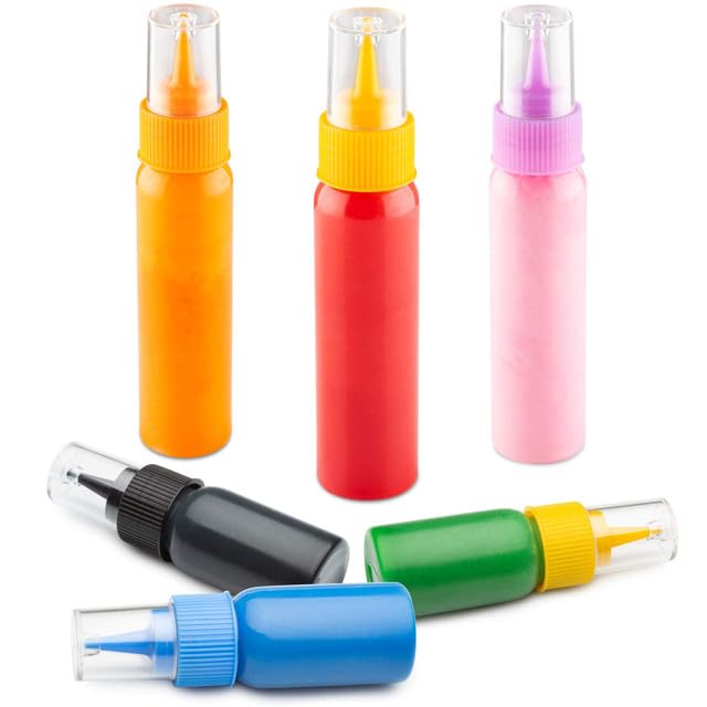Free Hand Small Squeeze Bottles with Needle Tip - 10 Pack Precision Paint Squeeze, Fine Tip Applicator Bottles (5 x 1 oz & 5 x 2 oz) for Acrylic Paint, Royal Icing, Cookie Decorating, Crafts - size: 60 ml (Pack of 10)