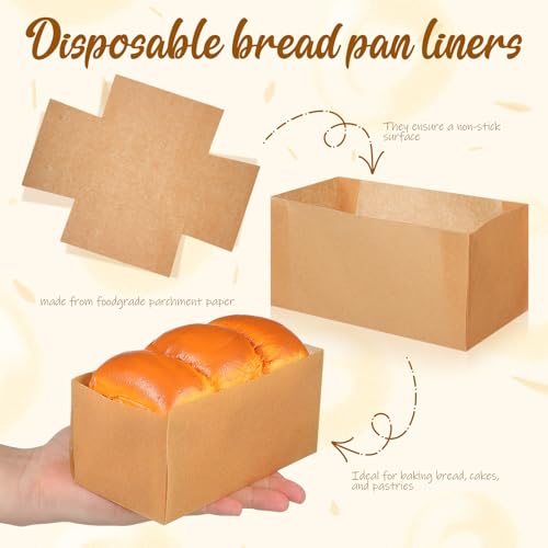 Cabilock 100Pcs Parchment Loaf Pan Liners for 9x5-Inch Bread Baking Pans