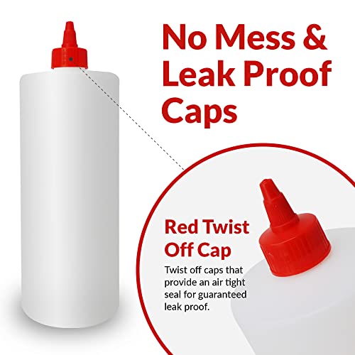 Reli. Plastic Squeeze Bottles, 32 oz. | 4 Pack | Condiment Squeeze Bottles