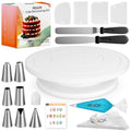 RFAQK 35PCs Cake Decorating Kit with Cake Turntable, Piping Bags and Tips - size: 35 PCs Blue Cake Decorating