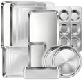 Leonyo Non-Toxic Stainless Steel Bakeware Baking Sheet Set of 10 with Lid