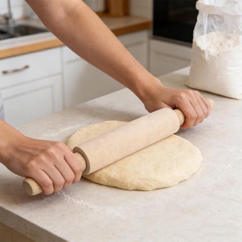 Baking Small Dough Rolling Pins for Fondant Pastry Pizza Crafting and Imaginative Play for Christmas Presents Rolling Pins Kitchen and Dining (20x2.8cm)