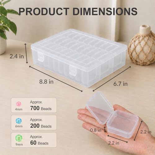 CGCG 2-Pack Small beads Organizer Box 8.8x6.7x2.4 Storage Case