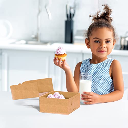 20 Pack 6x6x3in Cookie Boxes with Window, Pastry Boxes for Baked Goods