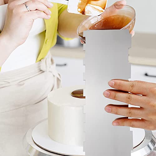 8.6 Inch Stainless Steel Cake Scraper Metal Scraper for Cake Smoother Leveler Scraper Cake Decorating Comb Cake Cutter for Mousse Butter Cream (Style 5) - size: Style 5