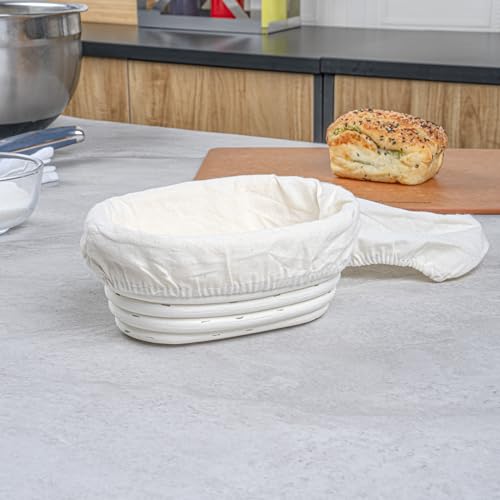 Restaurantware Oval Rattan Banneton Proofing Basket, 2 Cotton Liners, 10 Ct - size: Oval, 6 3/4"-10 Count