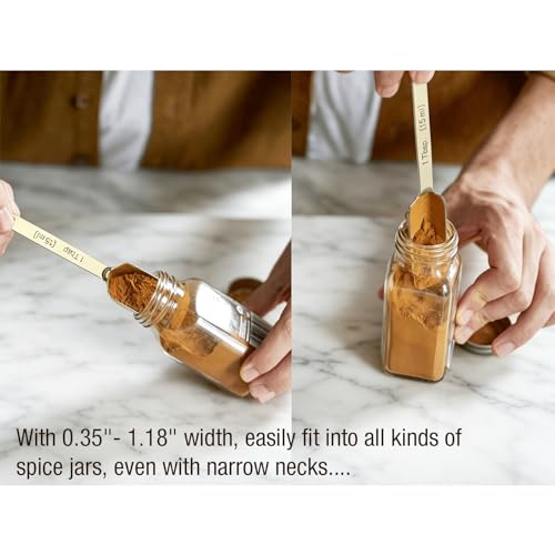 Stainless Steel Measuring Spoons with Leveler, 10pcs, Gold - color: C - Gold, size: 10pcs
