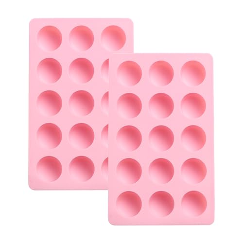 2-Pack Round Shape Candy & Chocolate Silicone Molds, Non-stick, Pink - size: Round