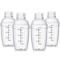Lallisa 4 Pcs Plastic Cocktail Shaker Hand Drink Mixer Bubble Tea Shaker with Scales and Strainer Top Clear Cup with Measurements Mixing Tool for Tea Coffee Milk(350 Cc/ 12 oz) - size: 350 cc / 12 oz
