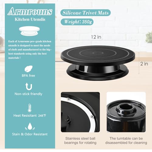 11 Inch Cake Stand, Rotating Cake Turntable for Decorating, Display & Baking, Smooth Revolving Spinner Stand