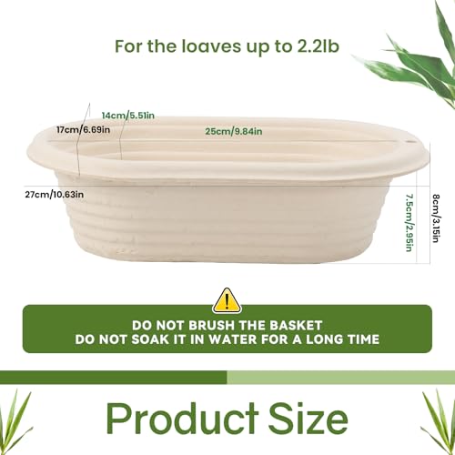 10" Oval Pulp Bread Proofing Basket 6-Pack + 30 Liners Sourdough Banneton - size: 6pcs 10inch Oval