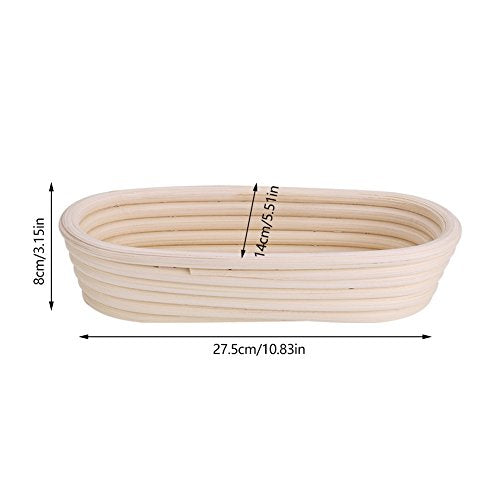 Oval Banneton Proofing Basket 28 x 14 x 8 cm Handmade Cane