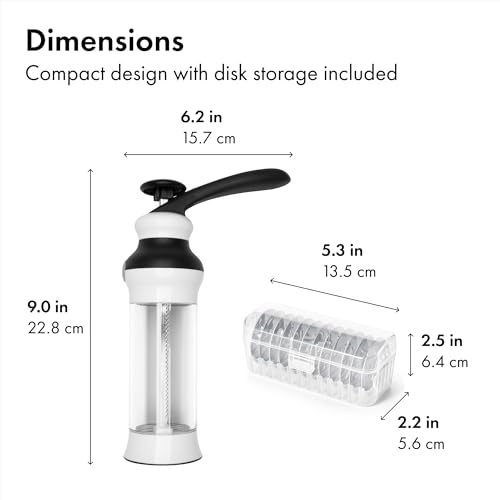 OXO Good Grips 14-Piece Cookie Press Set,Cookie Press with 12 Stainless Steel Disks and Storage Case,Holiday Baking and Everyday Treats,Essential Baking Supplies,(Pack of 2) - size: 100 (Pack of 2)