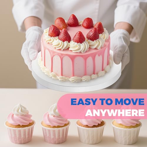 12 PCS White Cake Boards 8 Inch Cake Drums with 1/2-Inch Thick Smooth Edges for Multi Tiered Birthday Wedding Party Cakes Board. (8inch(12pack)) - size: 8inch(12pack)