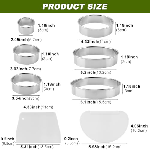 6PCS Round Cookie Cutter Stainless Steel Biscuit Cutters For Baking