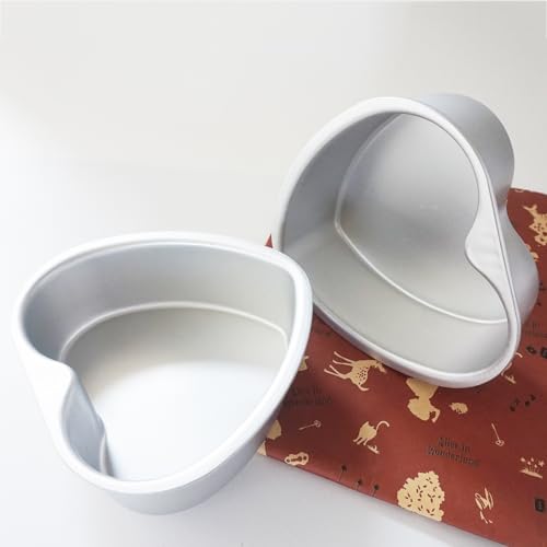 Heart Shaped Cake Pan 6 Inch, 2 Pack Aluminum Baking Mold - size: 6 Inch Aluminum