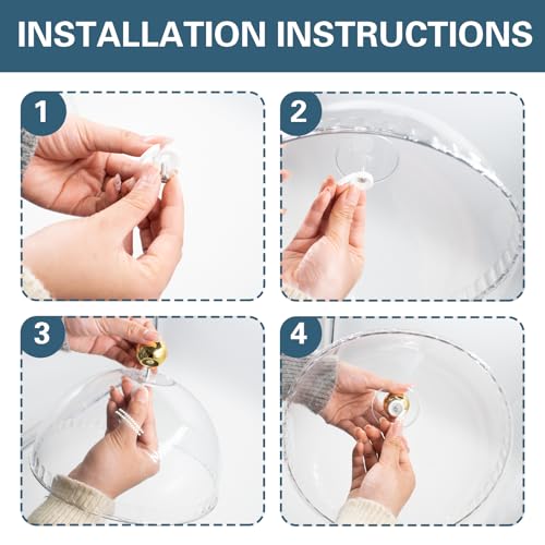 3 PCS Clear Cake Dome Cover 8''/10''/12'' Round Plastic Cake Stand Cloche Cover for Cupcake Dessert Cheese Plates Display and Food Freshness