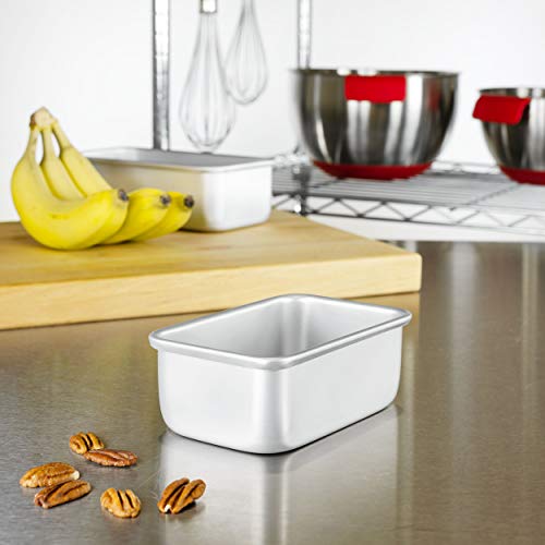 Fat Daddio's BP-5640 Anodized Aluminum Bread Loaf Pan, 5.5 x 3.125 x 2.375 Inch (Pack of 3) - size: 5.5 x 3.125 x 2.375 Inch (Pack of 3)