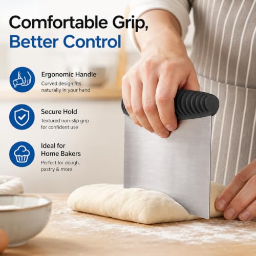 Stainless Steel Bench and Dough Scraper for Baking