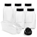 Plastic Spice Jars Bottle Containers with Black Cap, 32 Oz, 6 PACK