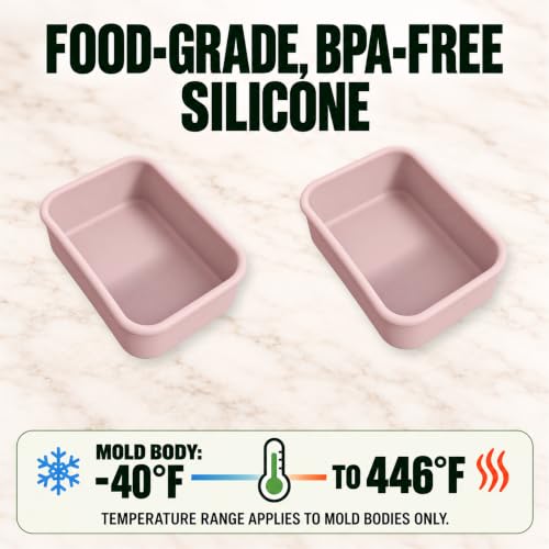 Silicone Soap Molds with Lids, 2 Pack, 8.5 fl oz Each, Blush Pink - color: Blush Pink