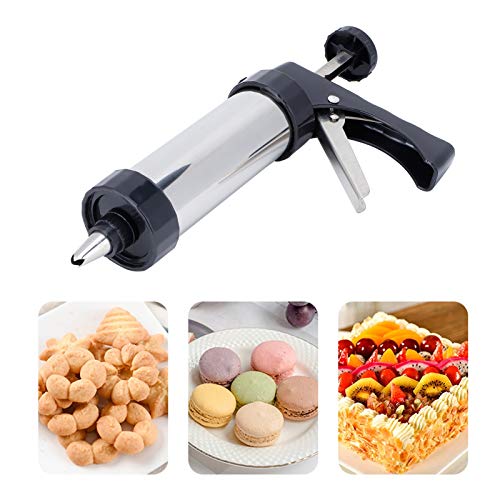 Stainless Steel Cookies Press, Cookie Press Gun Kit with 13 Cookie Discs and 7 Piping Tips for for DIY cake Maker Baking Supplie