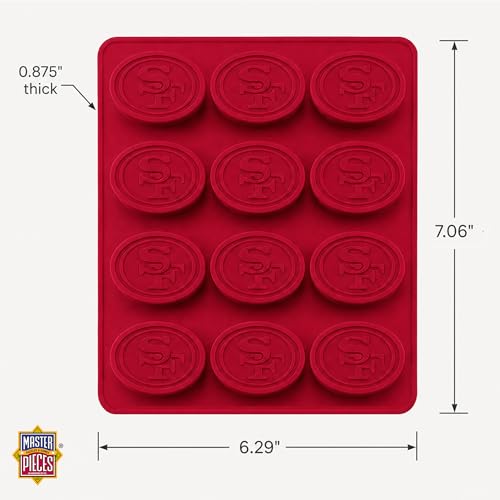 MasterPieces Game Day Set - FanPans NFL San Francisco 49ers - Silicone Ice Cube Trays Two Pack - Dishwasher Safe - style: San Francisco 49ers