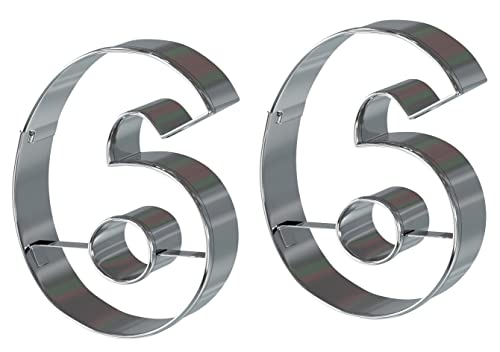 Bakerpan Stainless Steel Number 6 Cookie Cutter, 3 1/2 Inch - Set of 2 - style: Six