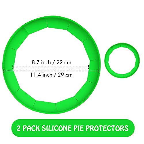 Adjustable Silicone Pie Crust Shields - Baking Protectors Cover Pie Edge, Fit 8-11.4 Inch Pies - size: 2 PCS (Green)
