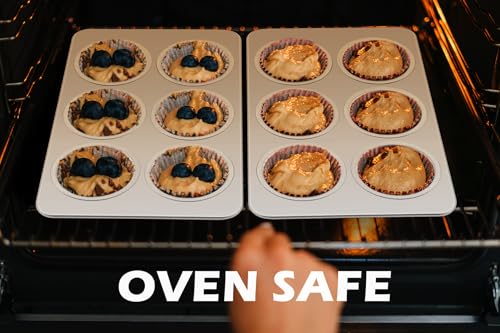 Leonyo Non-Toxic Stainless Steel Muffin Pan Metal Cupcake Pan 6 Cup - size: 6 Cup