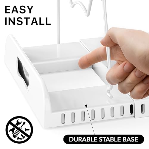 Simple Houseware Expandable Pan Rack 10 Adjustable Compartments, White - color: White, size: 10 Compartments