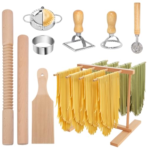 9Pcs Wood Pasta Making Kit - color: 9 PCS