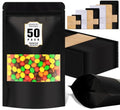 JETMORE 50 Pack Resealable Treat Bags, Cookie Bags with Seal, 5.5x7.9in - color: Black, size: 5.5x7.9in (14x20cm)
