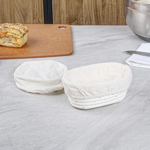Restaurantware Oval Rattan Banneton Proofing Basket, 2 Cotton Liners, 10 Ct - size: Oval, 6 3/4"-10 Count