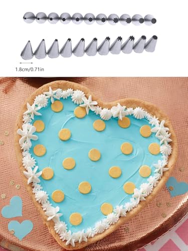 11 Small Star Piping Tips, Open Star Tip Set for Borders & Swirls