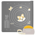 Ourokhome Silicone Baking Mat Sheet and Pastry Dough Cutter, 0.5 Inch Thick 20'' X 16" BPA free Silicone Rolling Mat, Non-Stick and Anti-Slip, Dishwasher Safe (Gray) - color: Gray, size: 20"L x 16"W