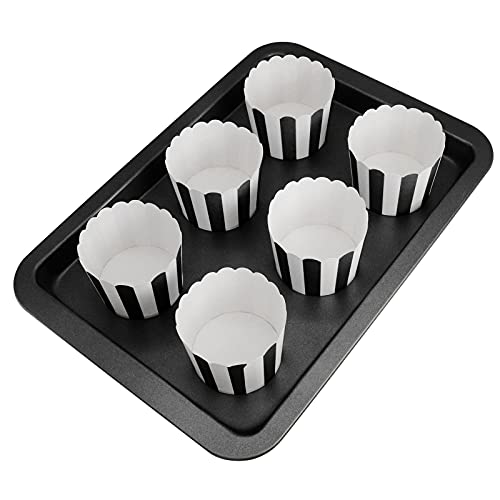 50 Pack Muffin Liners Baking Paper Cups Black and White - style: Black and White 50 pcs