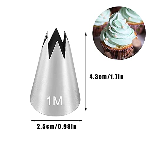 Icing Piping Tip Set,3 Large Decorating Tips Stainless Steel,DIY Cream Rose Flower Piping Tips,Cupcake Pastry Tips for Cake Decorating(1M 2D 2F) - color: Type 1