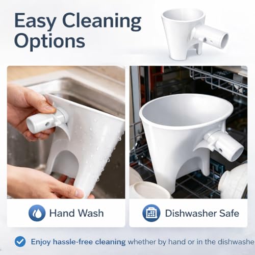 Flour Funnel for KitchenAid Stand Mixer Tilt-Head Models, No-Mess Baking Prep Kit with Egg Separator & Bowl Scraper, Anti-Splash Ingredient Funnel, Dishwasher Safe