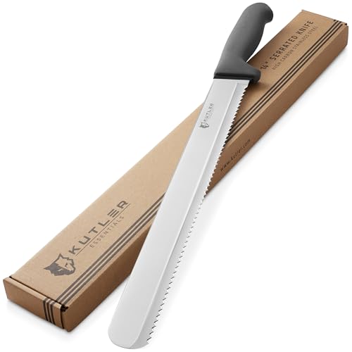 KUTLER Professional 14-Inch Bread Knife and Cake Slicer with Serrated Edge - Ultra-Sharp Stainless Steel Cutlery - size: 14"