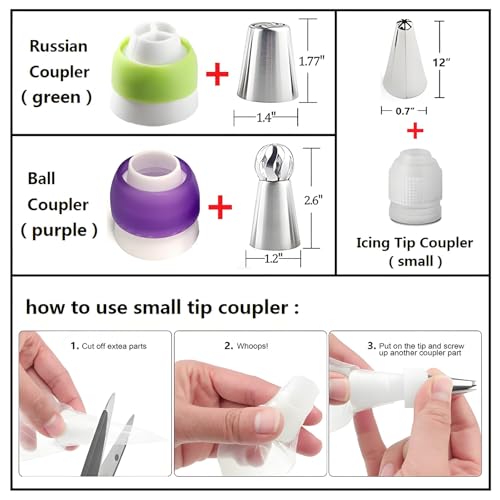 Russian Piping Tips Set, 193 Pcs Baking Supplies