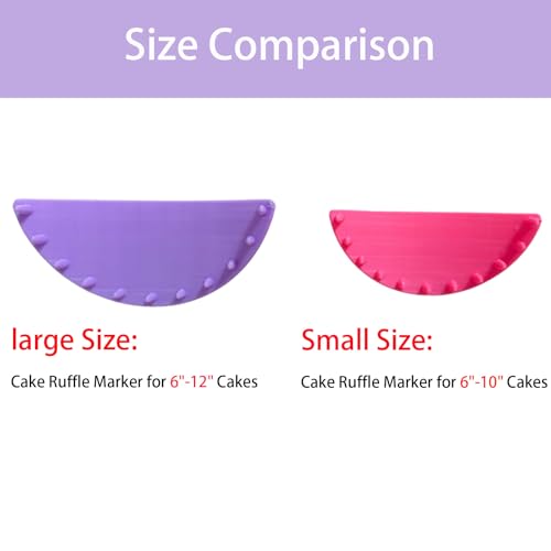 2 PCS Cake Arch Guide Tool, Ruffle Guide Stencil, Cake Piping Guide Tool, Cake Decoration Tools, Cake Ruffle Marker for 6"-12" Cakes (Large) - size: Large
