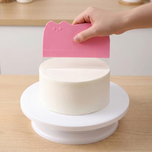 2 Pcs Cake Scraper Smoother Included 5 Transparent Scrapers