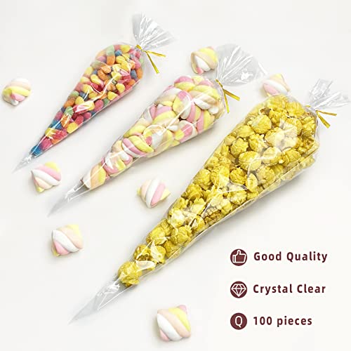 Morepack Cone Shaped Treat Bags 5x10 Inch 100Pcs - size: 5x10 inches